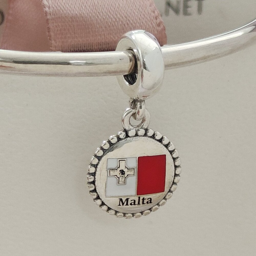 Pandora Malta Flag Travel Exclusive Dangle Charm with box